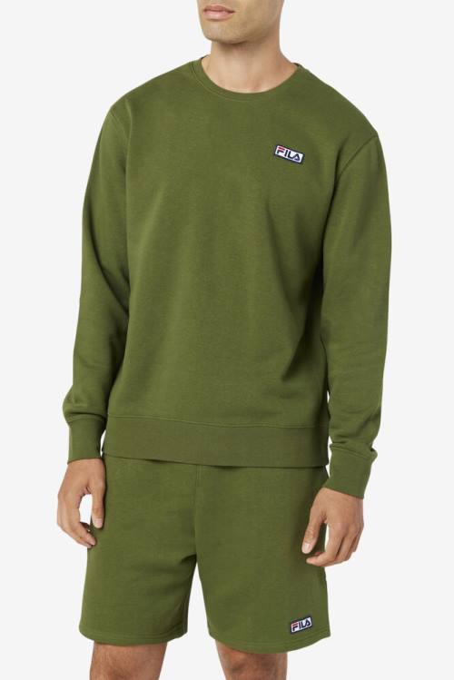 Sudaderas Fila Garran Crew Hombre Verde Oliva | Fila420WO