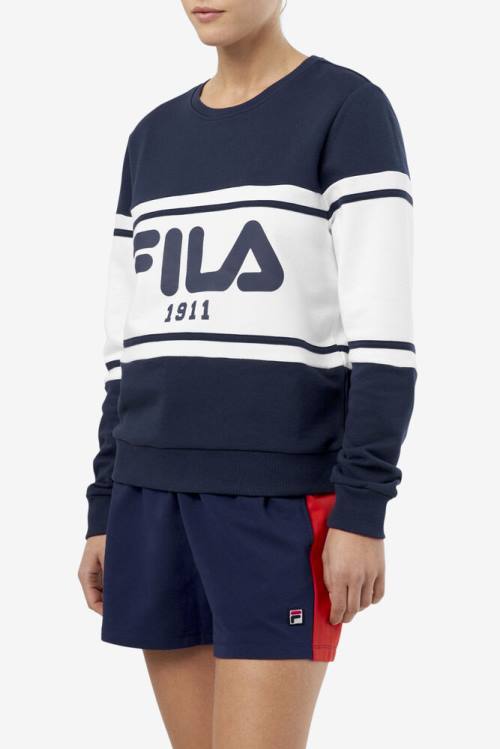 Sudaderas Fila Jayla Crew Mujer Azul Marino | Fila305QC