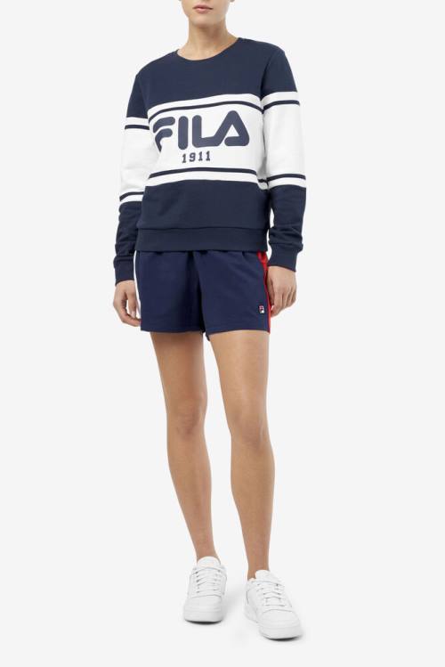 Sudaderas Fila Jayla Crew Mujer Azul Marino | Fila305QC