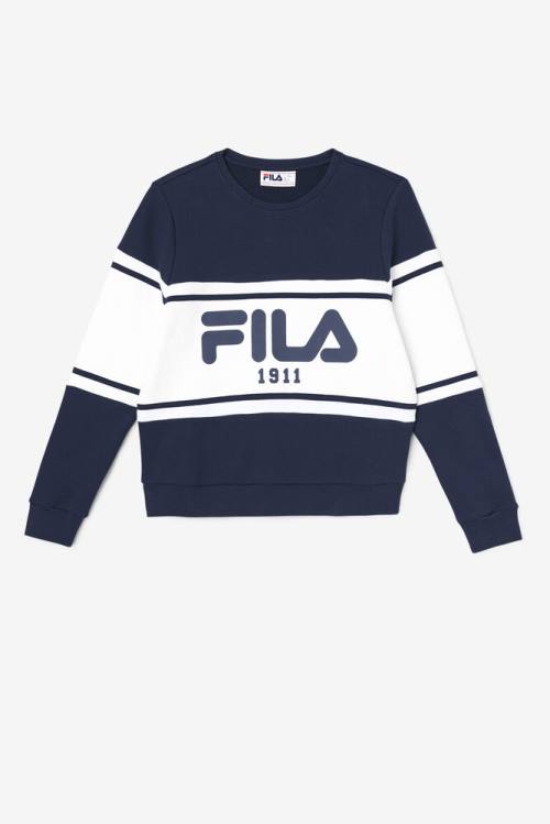 Sudaderas Fila Jayla Crew Mujer Azul Marino | Fila305QC