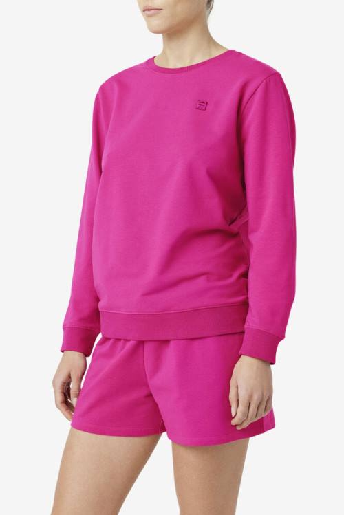 Sudaderas Fila Kaydence Crew Mujer Fucsia | Fila314ZP