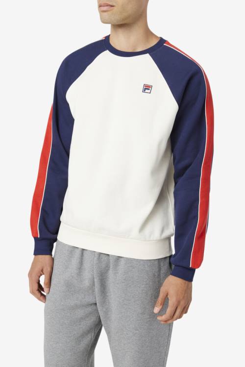 Sudaderas Fila Nestor Crew Hombre Blancas Azul Marino Rojas | Fila247VK