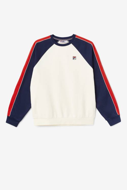 Sudaderas Fila Nestor Crew Hombre Blancas Azul Marino Rojas | Fila247VK