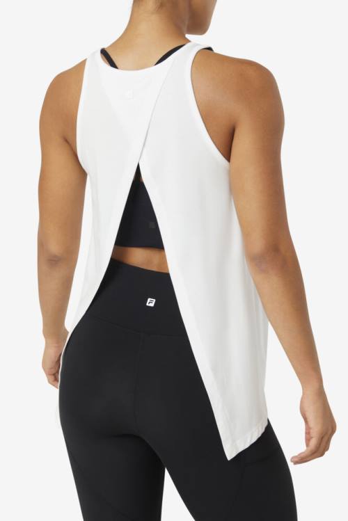 Top Deportivo Fila Fi-lux Open Back Tank Mujer Blancas | Fila017QH