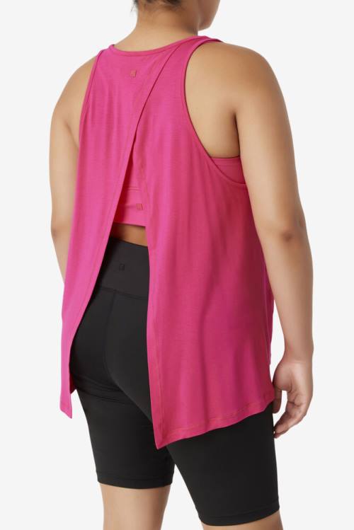 Top Deportivo Fila Fi-lux Open Back Tank Mujer Rosas Claro | Fila812DH