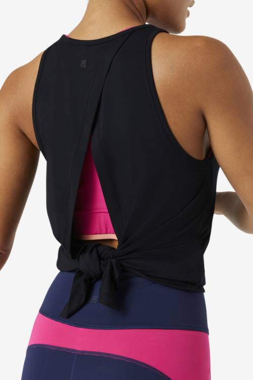 Top Deportivo Fila Fi-lux Open Back Tank Mujer Negras | Fila823RV