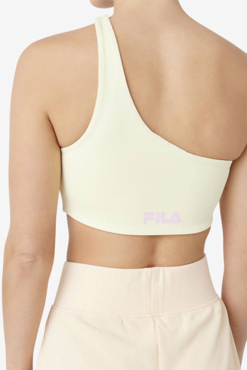 Top Deportivo Fila Kady Asymmetric Bra Mujer Amarillo | Fila032IQ