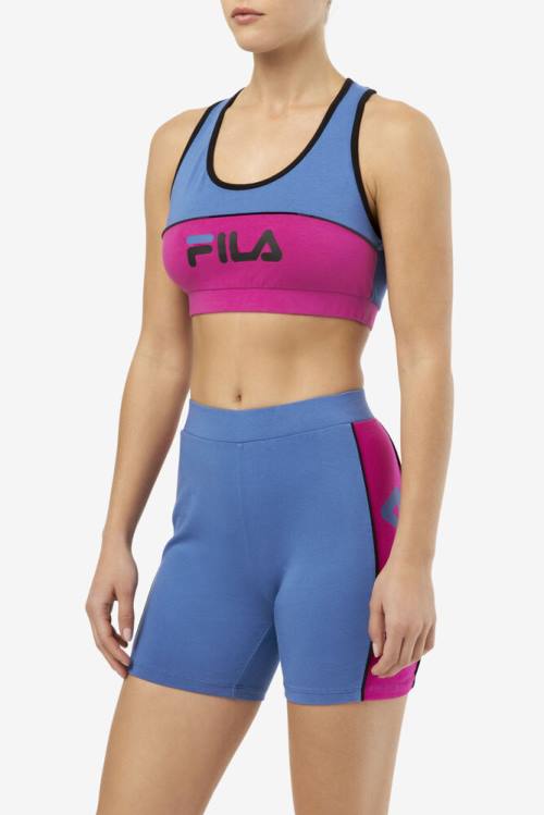 Top Deportivo Fila Kairi Bra Mujer Azules Oscuro | Fila529LK