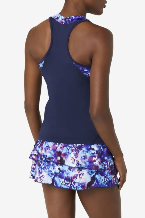 Top Deportivo Fila Pickleball Halter Tank Mujer Azul Marino | Fila369SW