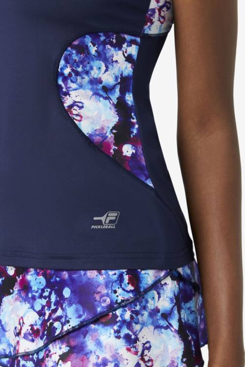 Top Deportivo Fila Pickleball Halter Tank Mujer Azul Marino | Fila369SW