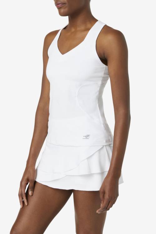 Top Deportivo Fila Pickleball Halter Tank Mujer Blancas | Fila670VX