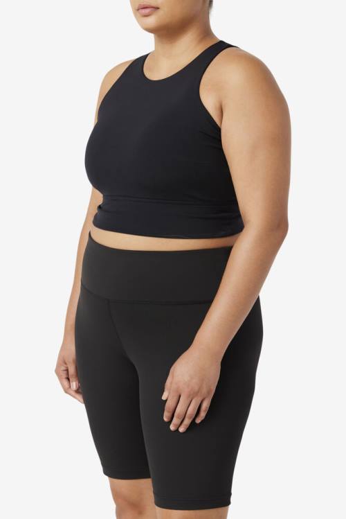 Top Deportivo Fila Uplift High Neck Sports Bra Mujer Negras | Fila034UA