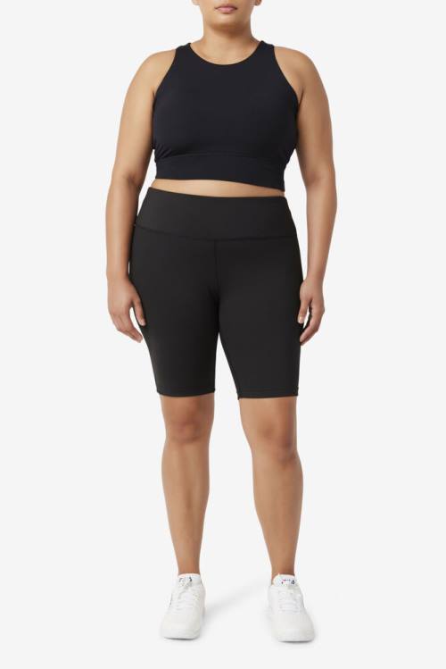 Top Deportivo Fila Uplift High Neck Sports Bra Mujer Negras | Fila034UA