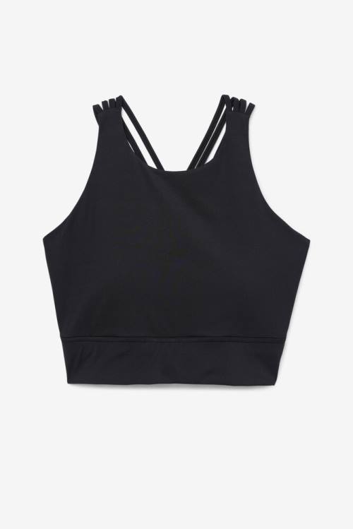 Top Deportivo Fila Uplift High Neck Sports Bra Mujer Negras | Fila034UA