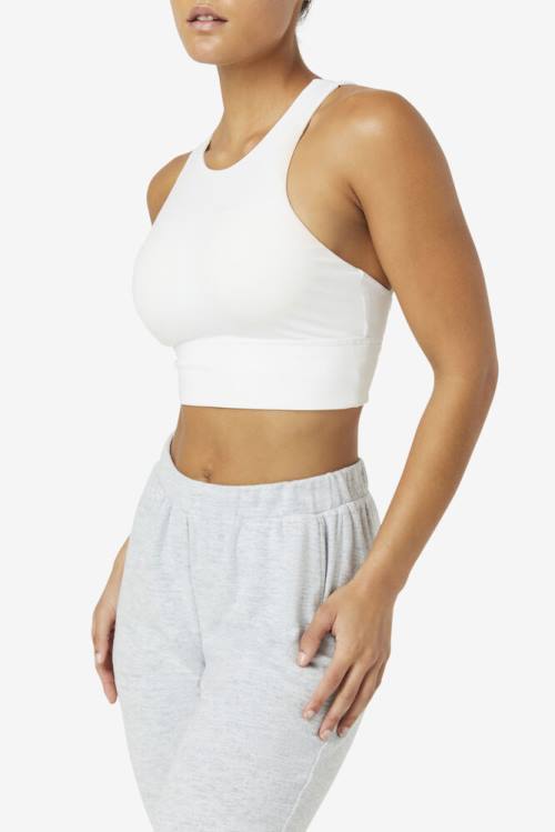 Top Deportivo Fila Uplift High Neck Sports Bra Mujer Blancas | Fila827XR