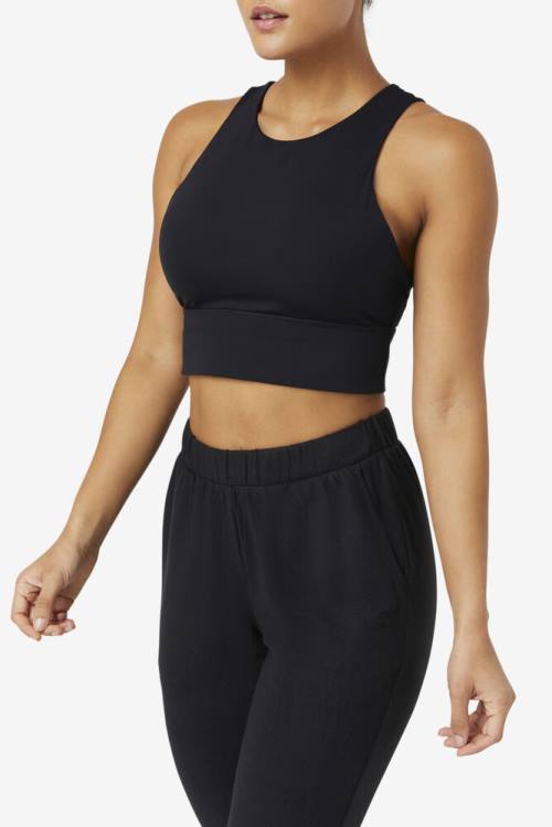 Top Deportivo Fila Uplift High Neck Sports Bra Mujer Negras | Fila947FA