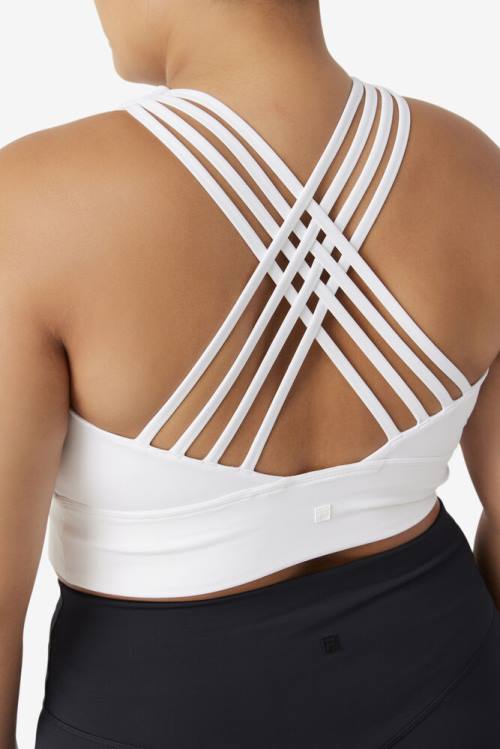 Top Deportivo Fila Uplift High Neck Sports Bra Mujer Blancas | Fila985SH