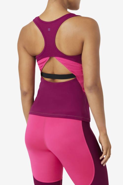 Top Deportivo Fila Uplift Open Racerback Tank Mujer Moradas Rosas Claro | Fila809YJ