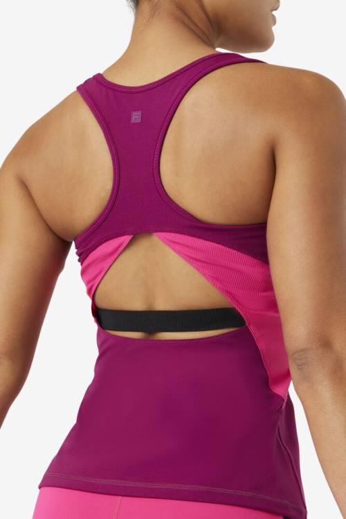 Top Deportivo Fila Uplift Open Racerback Tank Mujer Moradas Rosas Claro | Fila809YJ