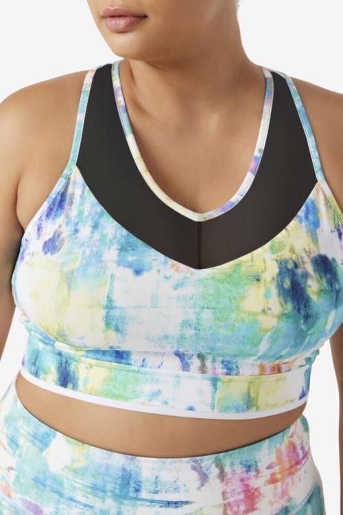 Top Deportivo Fila Uplift Racerback Bra Mujer Negras Blancas | Fila023YG