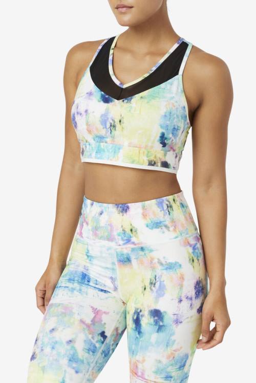 Top Deportivo Fila Uplift Racerback Bra Mujer Negras Blancas | Fila251FU