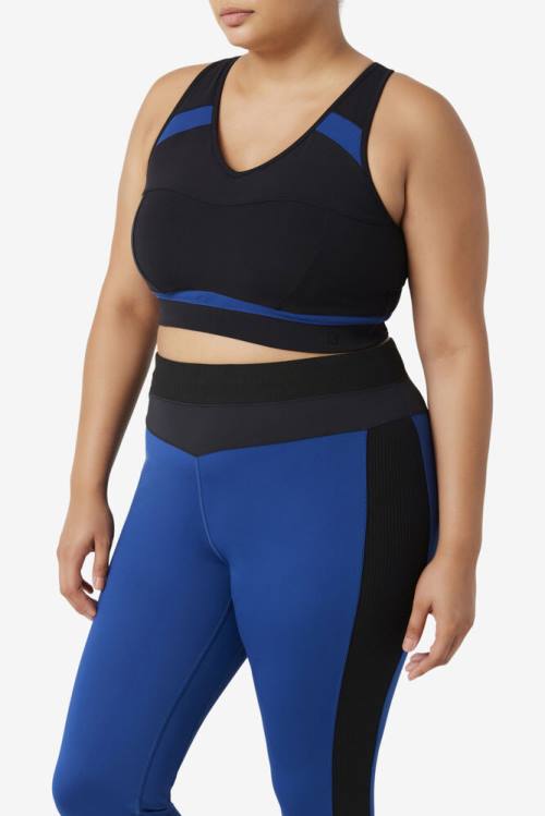 Top Deportivo Fila Uplift Racerback Sports Bra Mujer Negras Azul Marino | Fila036JV