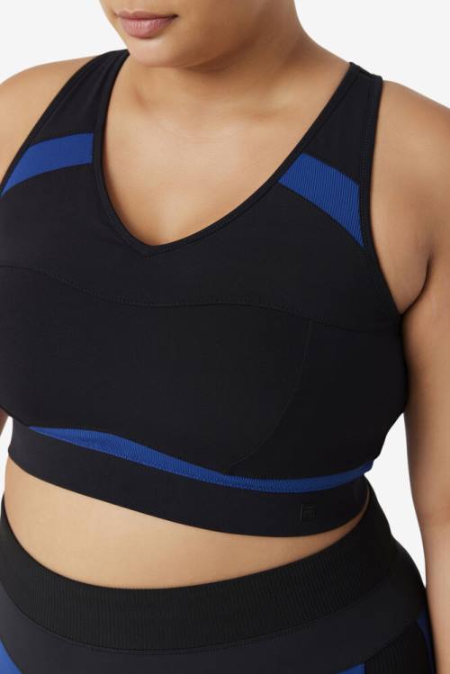 Top Deportivo Fila Uplift Racerback Sports Bra Mujer Negras Azul Marino | Fila036JV