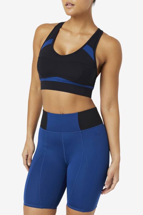 Top Deportivo Fila Uplift Racerback Sports Bra Mujer Negras Azul Marino | Fila751LW