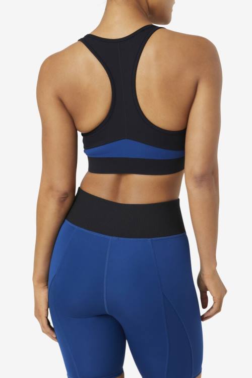 Top Deportivo Fila Uplift Racerback Sports Bra Mujer Negras Azul Marino | Fila751LW