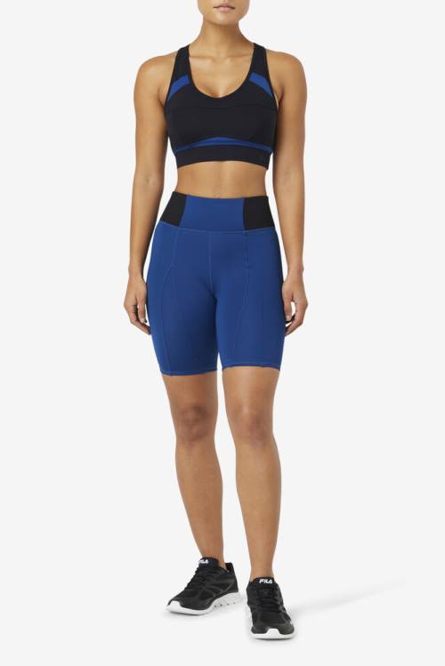 Top Deportivo Fila Uplift Racerback Sports Bra Mujer Negras Azul Marino | Fila751LW