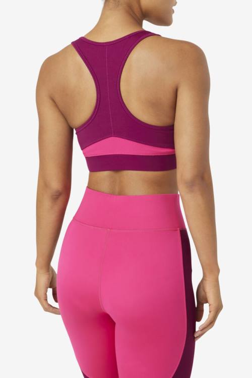 Top Deportivo Fila Uplift Racerback Sports Bra Mujer Moradas Rosas Claro | Fila908QX