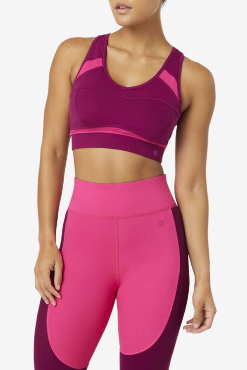 Top Deportivo Fila Uplift Racerback Sports Bra Mujer Moradas Rosas Claro | Fila908QX