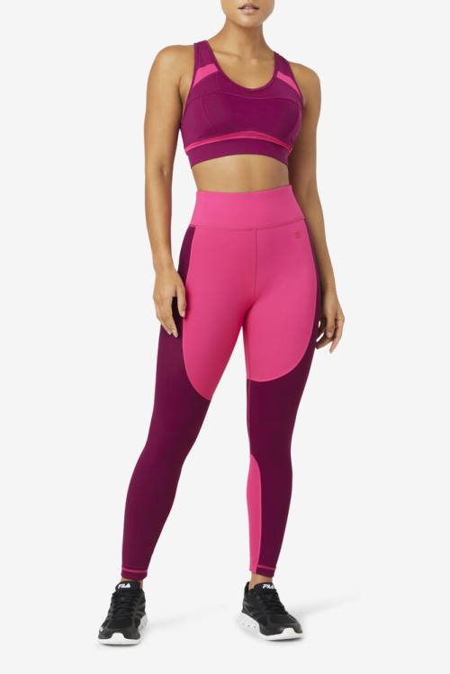 Top Deportivo Fila Uplift Racerback Sports Bra Mujer Moradas Rosas Claro | Fila908QX