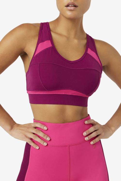 Top Deportivo Fila Uplift Racerback Sports Bra Mujer Moradas Rosas Claro | Fila908QX