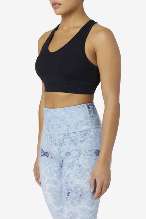 Top Deportivo Fila Uplift Racerback Sports Bra Mujer Negras | Fila940BN