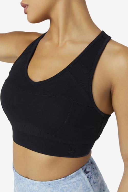 Top Deportivo Fila Uplift Racerback Sports Bra Mujer Negras | Fila940BN