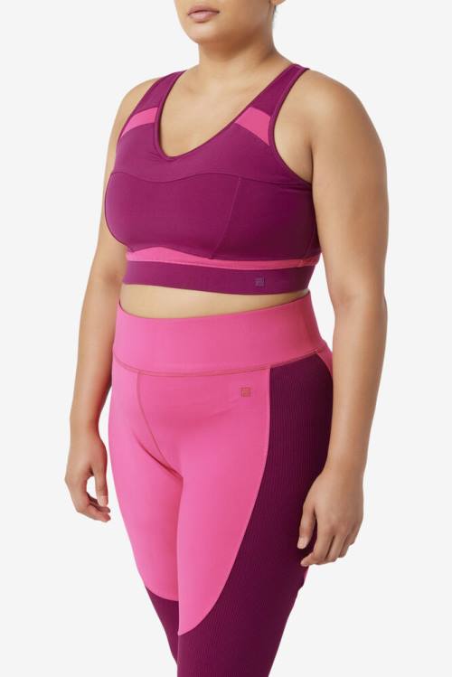 Top Deportivo Fila Uplift Racerback Sports Bra Mujer Moradas Rosas Claro | Fila958AY