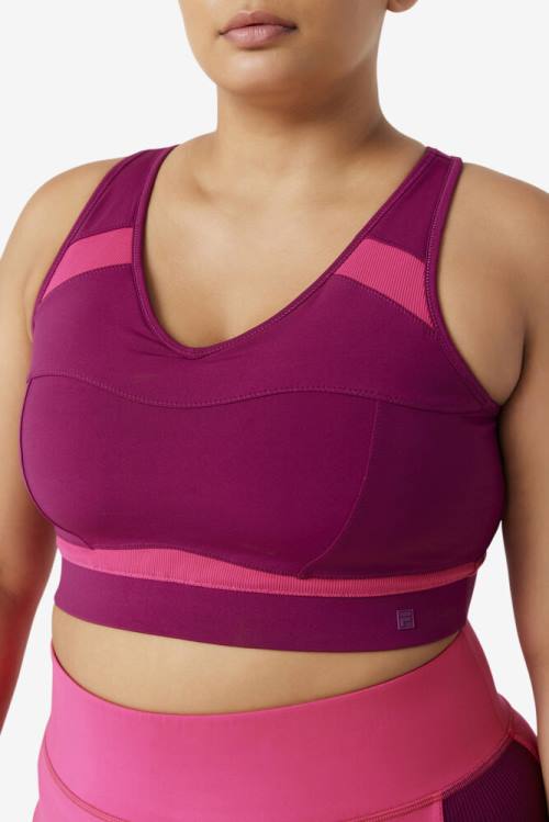 Top Deportivo Fila Uplift Racerback Sports Bra Mujer Moradas Rosas Claro | Fila958AY