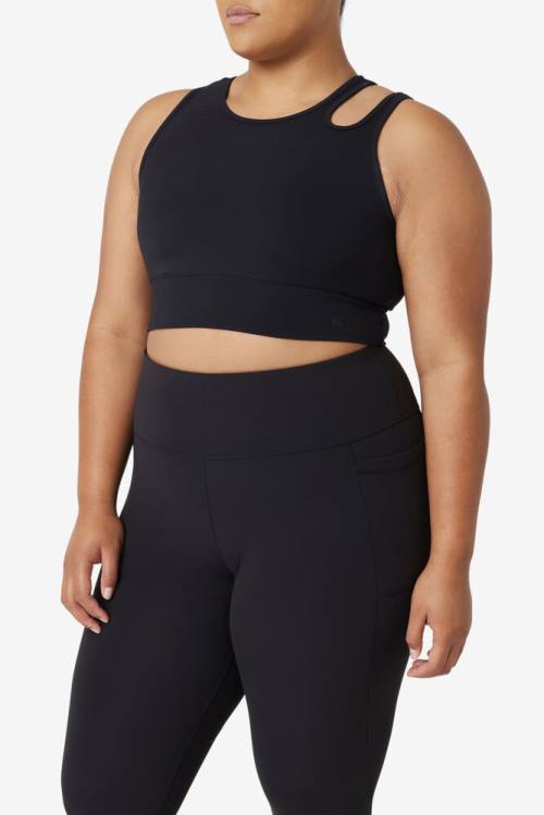 Top Deportivo Fila Uplift Slice Crop Bra Mujer Negras | Fila279WP