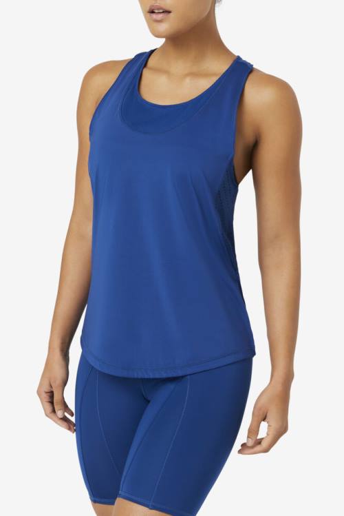 Top Deportivo Fila Uplift Textured Racerback Tank Mujer Azul Marino | Fila356ZK