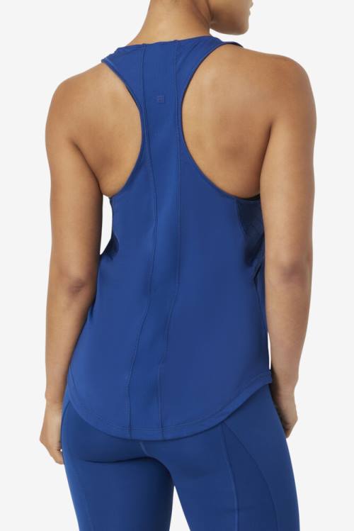 Top Deportivo Fila Uplift Textured Racerback Tank Mujer Azul Marino | Fila356ZK