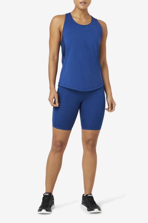 Top Deportivo Fila Uplift Textured Racerback Tank Mujer Azul Marino | Fila356ZK