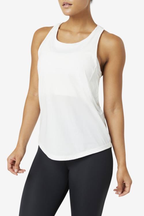 Top Deportivo Fila Uplift Textured Racerback Tank Mujer Blancas | Fila720JL