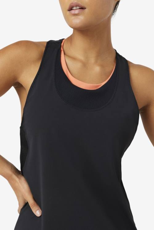 Top Deportivo Fila Uplift Textured Racerback Tank Mujer Negras | Fila893PW