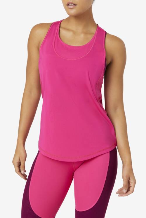 Top Deportivo Fila Uplift Textured Racerback Tank Mujer Rosas Claro | Fila937OC