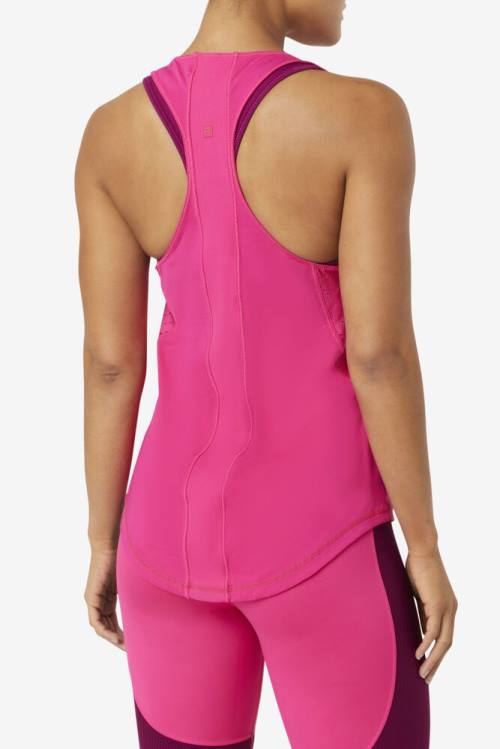 Top Deportivo Fila Uplift Textured Racerback Tank Mujer Rosas Claro | Fila937OC