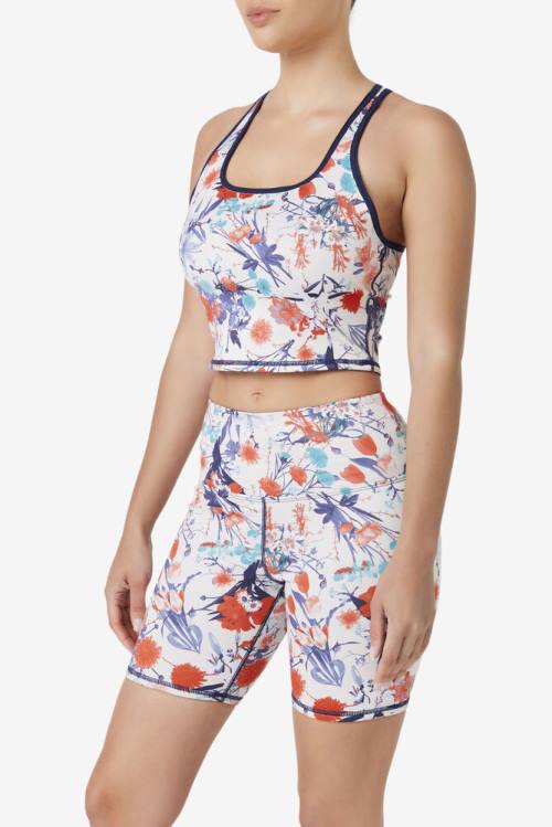 Top Deportivo Fila Zuri Reversible Crop Tank Mujer Azul Marino | Fila719JP