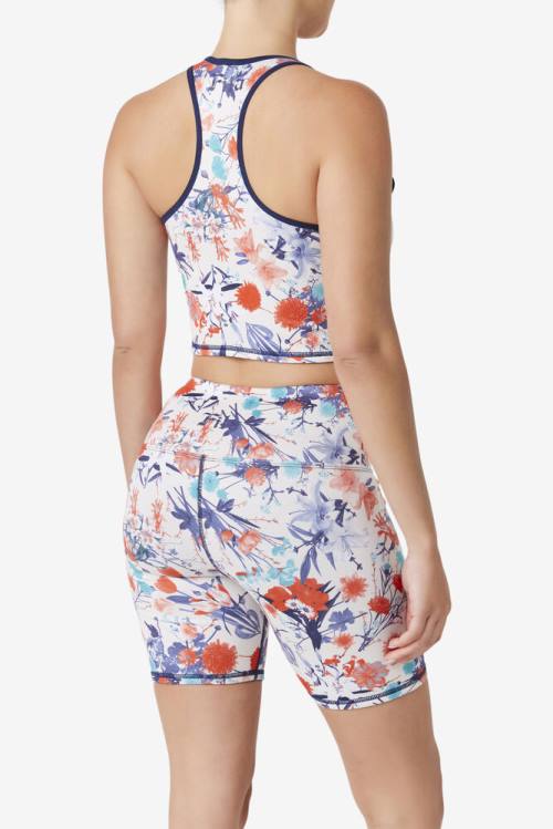 Top Deportivo Fila Zuri Reversible Crop Tank Mujer Azul Marino | Fila719JP