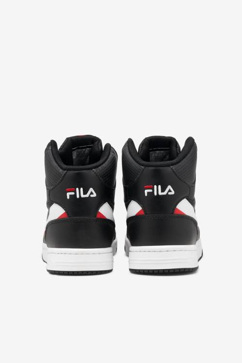 Zapatillas Baloncesto Fila Bbn 92 Mid Hombre Negras Blancas Rojas | Fila578PE