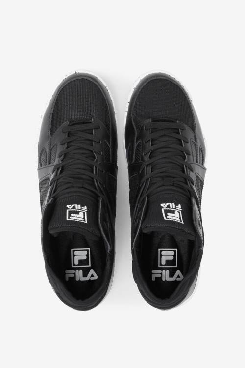 Zapatillas Baloncesto Fila Cage Mid Hombre Negras Blancas | Fila759NF